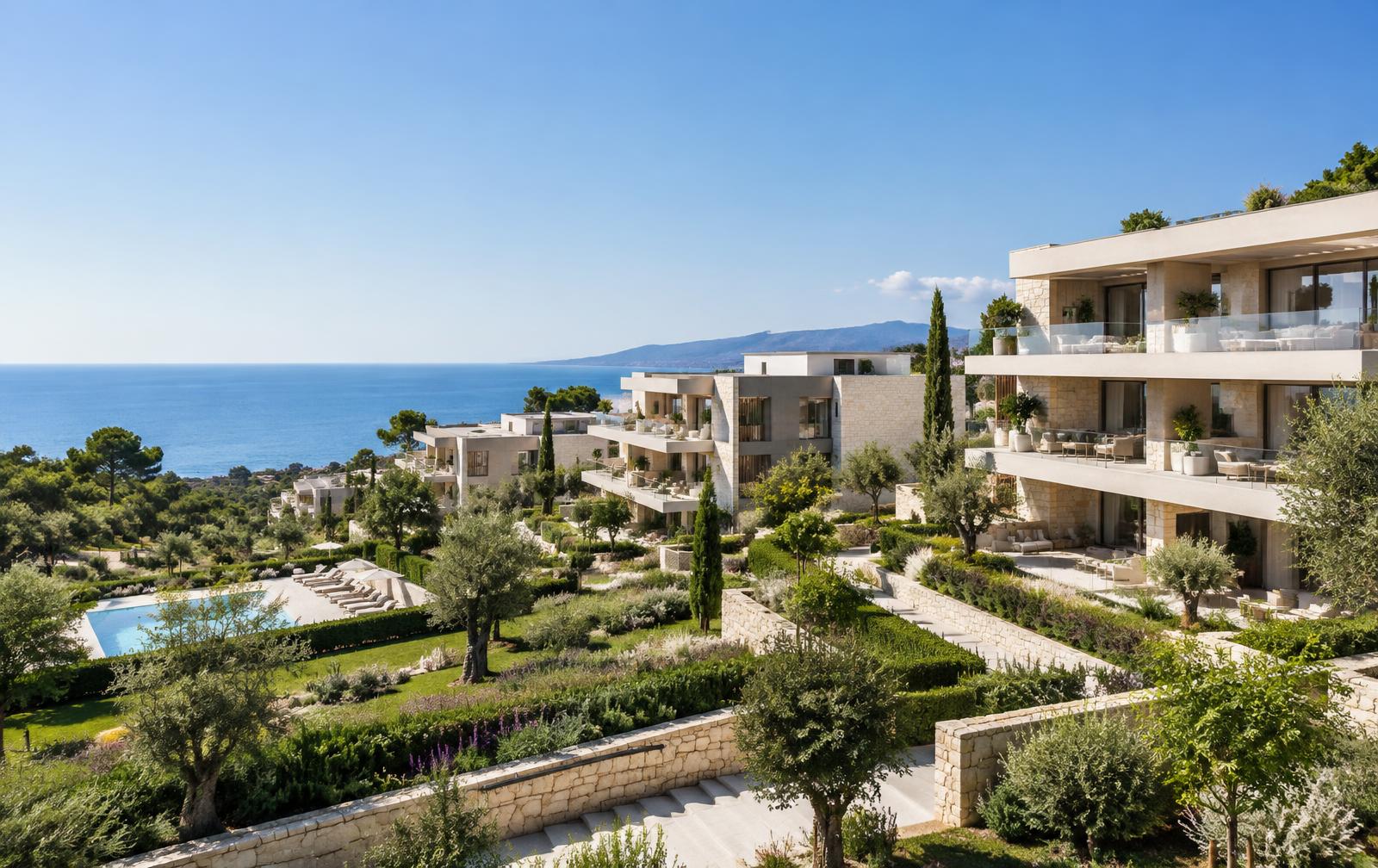 Contemporary residences overlooking the Mediterranean